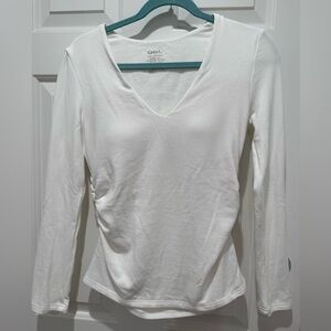 OGL White V-Neck Long Sleeve Women's Top